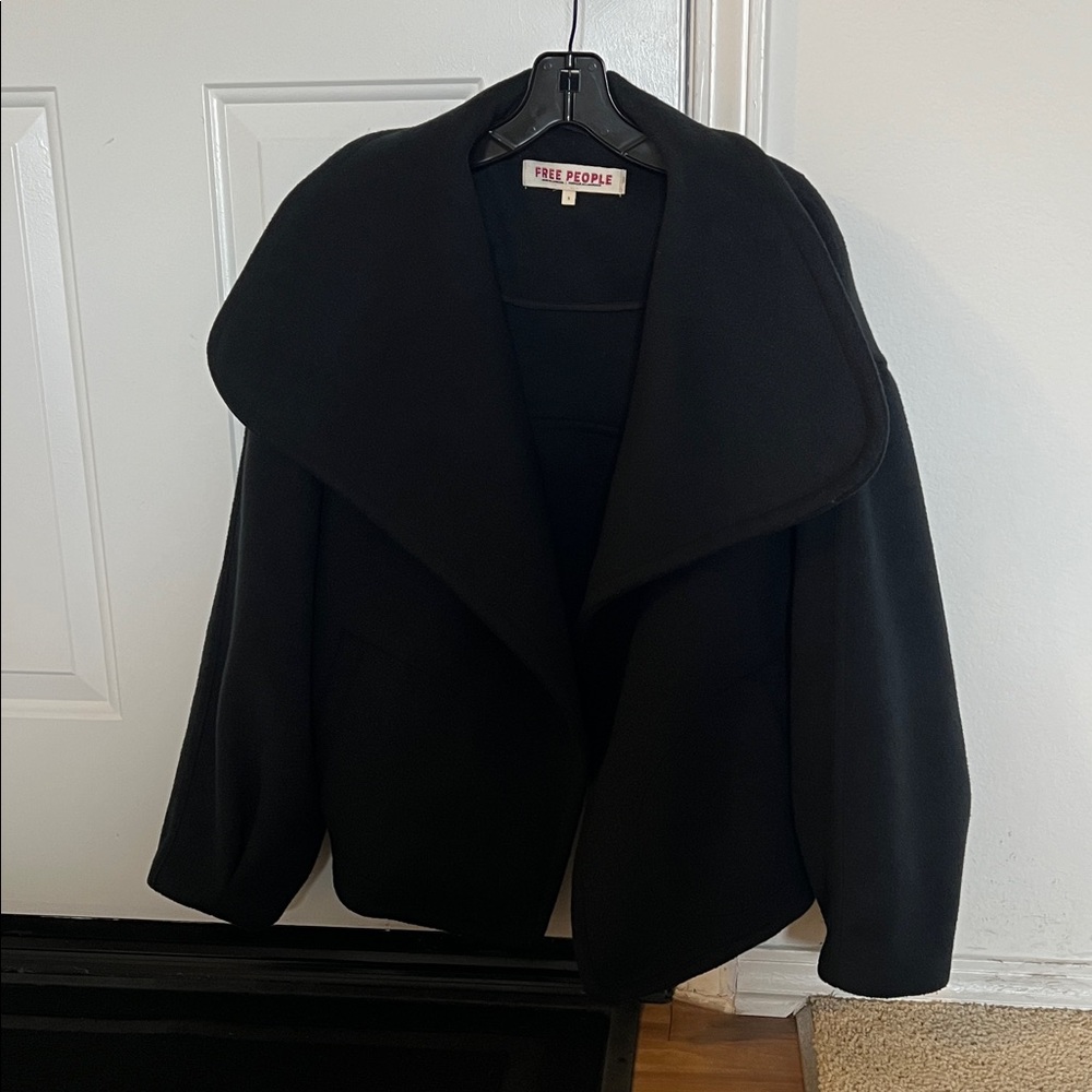 Free People Black Cape Jacket
